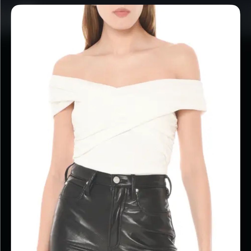NWT Khaite Rafael Off Shoulder Cream Bodysuit